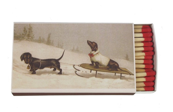 Streichhölzerbox  mit Dackelmotiv